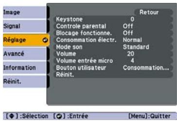 EPSON MG-850HD - Sélectionnez un élément du menu principal puis appuyez sur - 4