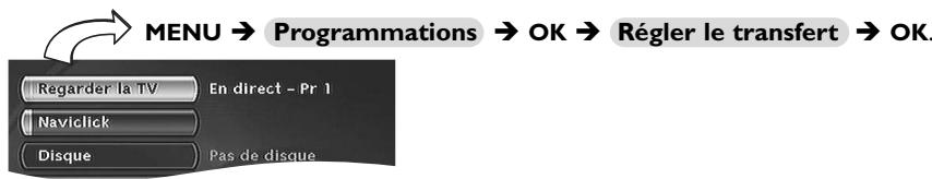 THOMSON DTH8654-64 - Programmation d'un transfert - 1