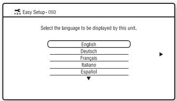 SONY BDP-S357B - Sélectionnez une langue pour les affichages à l'écran à l'aide de ↑/↓ et appuyez sur ENTER. - 1