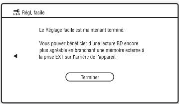 SONY BDP-S357B - Sélectionnez « terminer » et appuyez sur ENTER. - 1