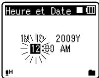 OLYMPUS WS-550M - Appuyez sur la touche ▶ l ou ↓ pour sélectionner l'élément à configurer. - 1