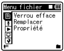 OLYMPUS WS-550M - Quand l'enregistreur est en mode d'arrêt, appuyez sur la touche MENU. - 1