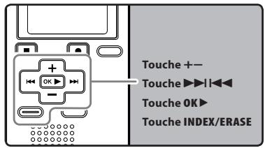OLYMPUS WS-550M - Réglage d'une marque index ou d'une marque temp - 1