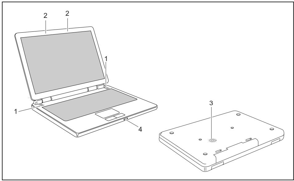 FUJITSU Amilo XA 2528-P6010 - Microfone e altifalante - 1