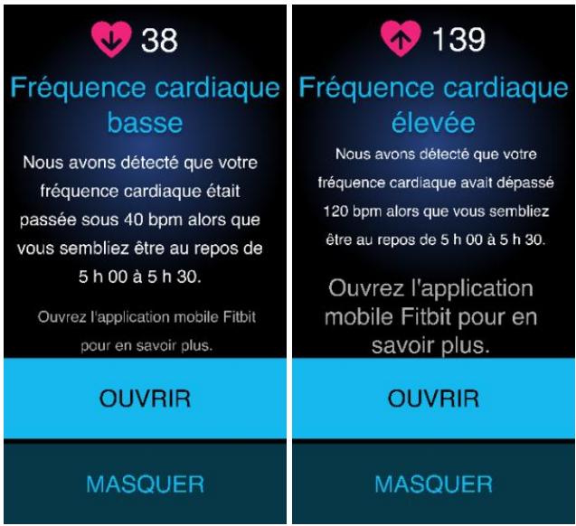 FITBIT SENSE2 - Recevoir des notifications sur la fréquence cardiaque - 1