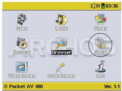 ARCHOS AV400 - PARAMÉTRÉS - 1