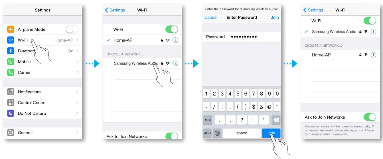 SAMSUNG WAM7500 - Maintenez les boutons  Lecture/Pause et Veille enforcés simultanément pendant plus de 5 secondes pour configurer les Config. Wi-Fi. - 2