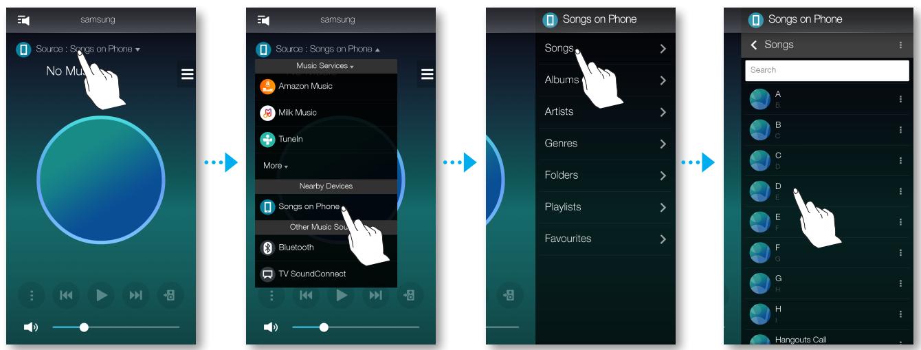 SAMSUNG WAM7500 - Lire un fichier musical stocké sur le dispositif intelligent - 1