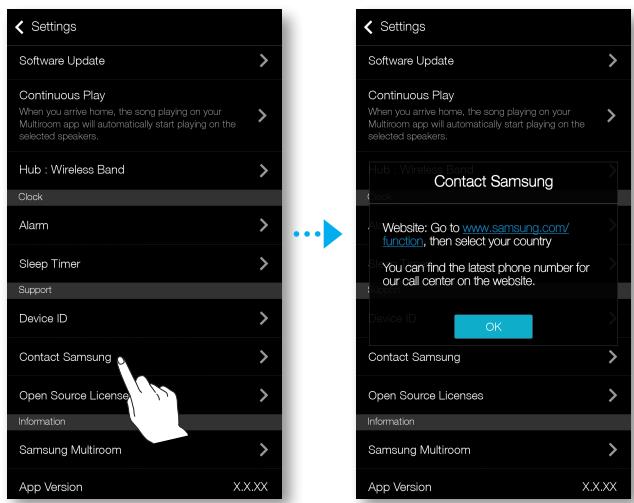 SAMSUNG WAM7500 - - Contacter Samsung - 1