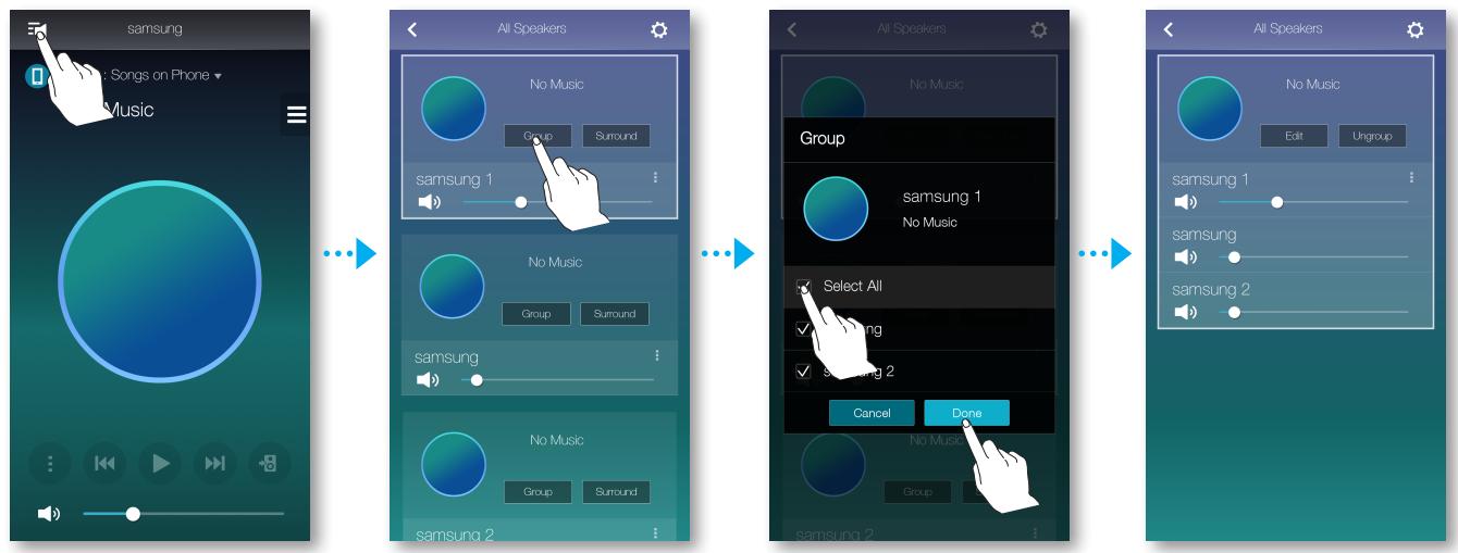 SAMSUNG WAM7500 - Réglage des groupes - 1