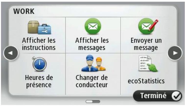 TOMTOM PRO 5150 TRUCK LIVE - Informations sur le menu WORK - 1