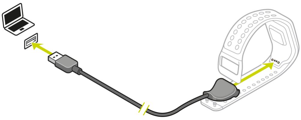 TOMTOM SPARK3 C+M FiN - Charger à l'aide de la station d'accueil - 1