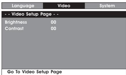 PROLINE DVDP800WX - Page de configuration vidéo - 1