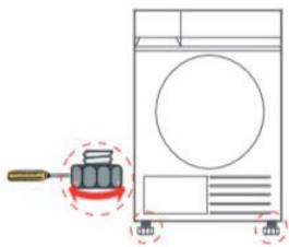 THOMSON THTD9SHPCCSSECHE-LINGE - Levelling the appliance - 3
