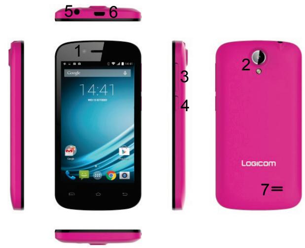 LOGICOM L-EMENT 400 4 GO NOIR - Descriptif du smartphone. - 1