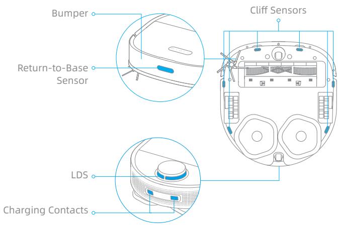 DREAME ASPI-ROBOTW10 - Robot Sensors and Charging Contacts - 1