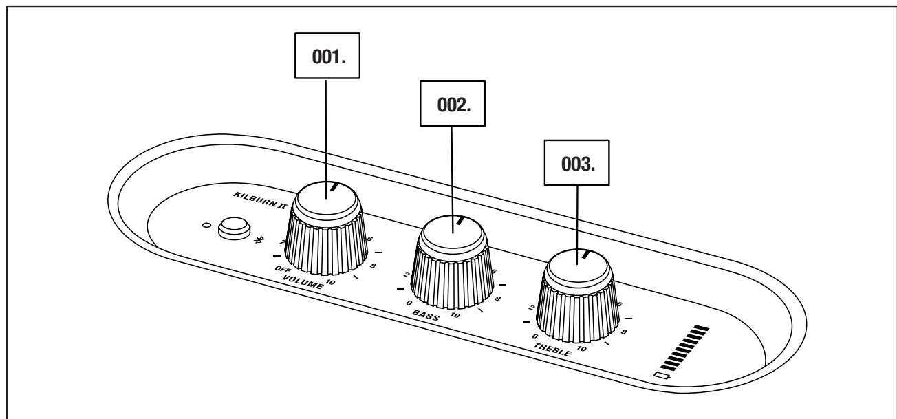 MARSHALL AudioKilburnII - Réglage du volume/des basses/des AIGUS - 1