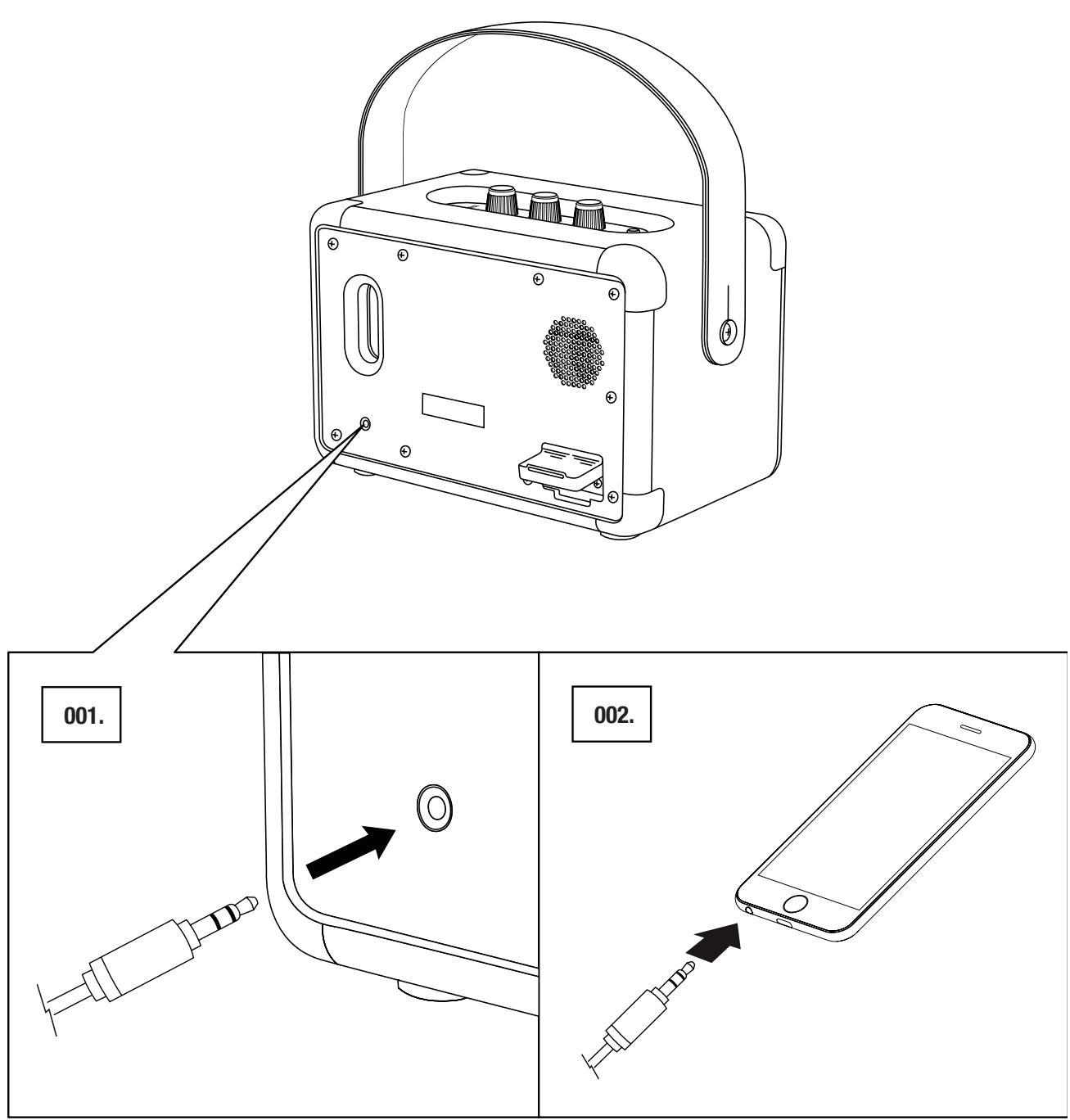 MARSHALL AudioKilburnII - Connexion VIA l'entree aux - 1