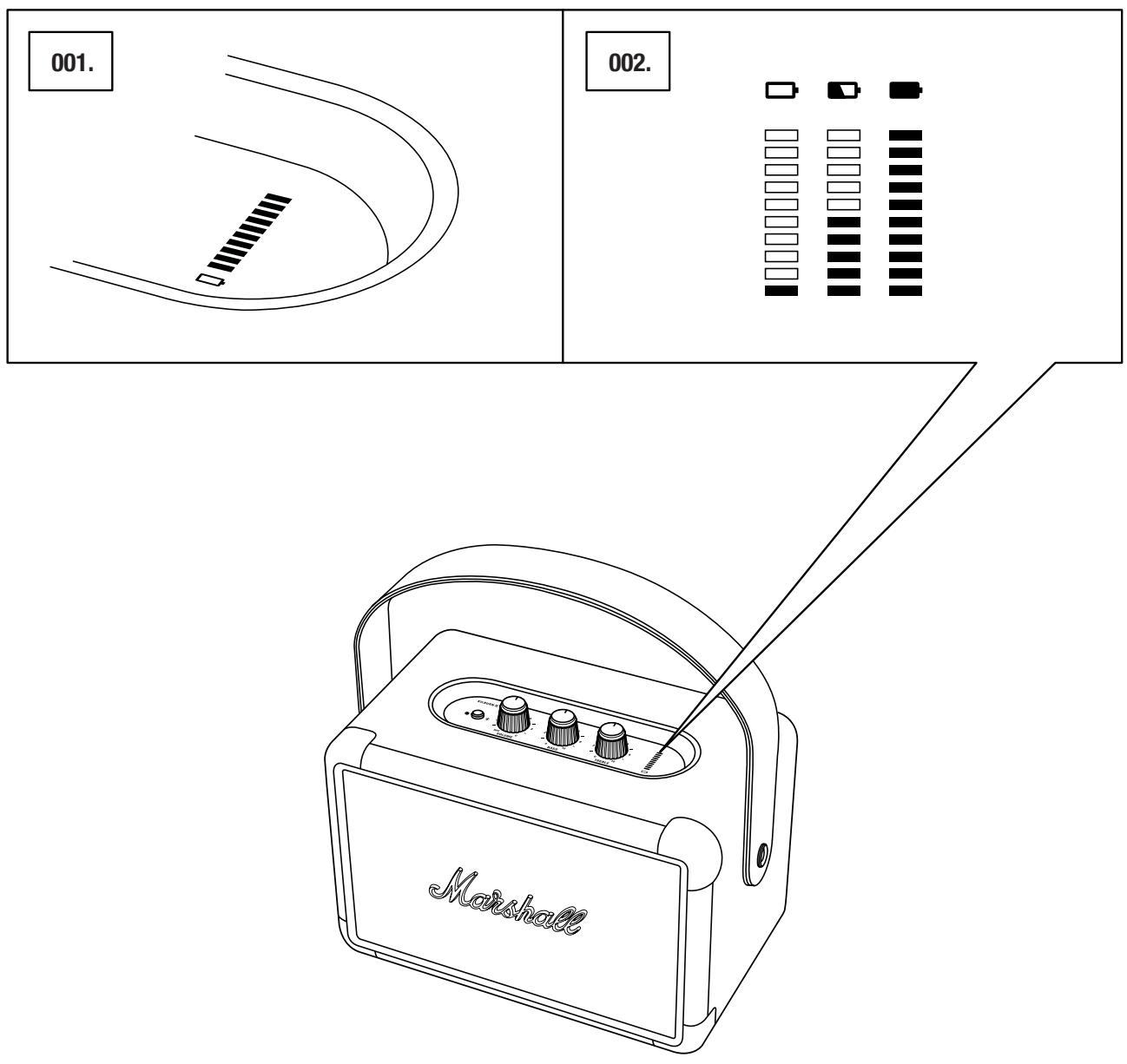 MARSHALL AudioKilburnII - Témoin du niveau de la batterie - 1