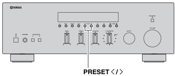 YAMAHA R-S300 SI ARGENT - Rappel d'une station préeselectionnée - 1