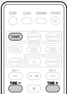 DENON D-F109N SPBK SILV. - Appuyez sur TUNER pour sélectionner la fréquence de réception. - 2