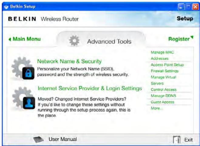 BELKIN N300 - Outils et paramètres avancés - 1