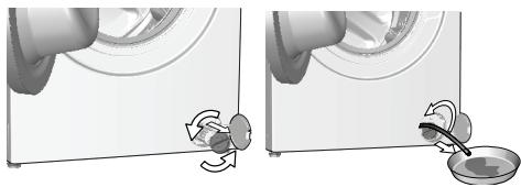 DARTY WTS8400WDOS - Si le produit dispose d'un tuyau de vidange en cas d'urgence, procédez comme suit pour évacuer l'eau : - 1