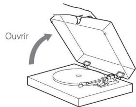 TEAC PLATINETOURNE_DISQUE_TN-180BT - Ouverture et fermeture du couvercle anti-poussière - 1