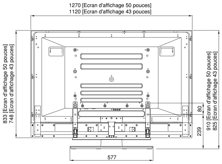PIONEER PDK-TSO5 - En cas d'installation des haut-parleurs à la base de l'écran plasma - 1