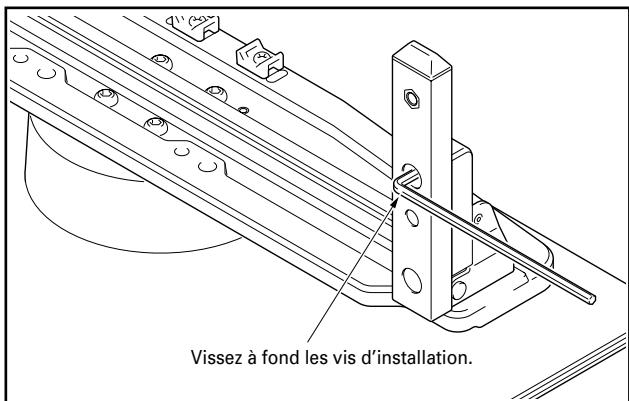 PIONEER PDK-TSO5 - Fixez les colonnes sur le support à l'aide des vis d'installation ① (2 sur le côté gauche et 2 sur le côté droit). - 2