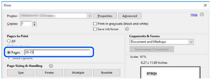 EPSON XP-2150 - Impression de seulement certaines pages - 1