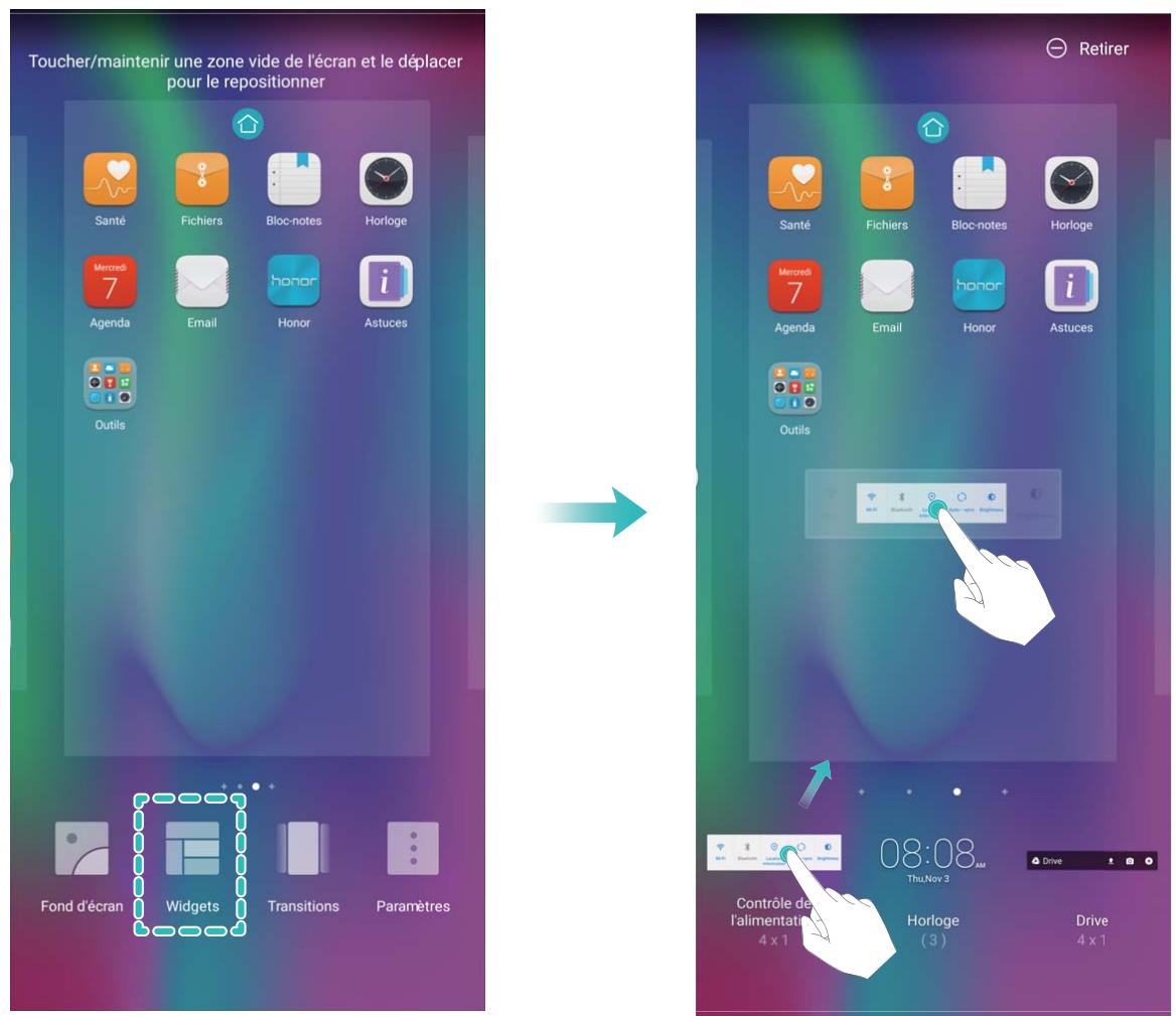 HONOR 10_GREY_64604410599 - Gérer les gadgets de l'écran d'accueil - 1