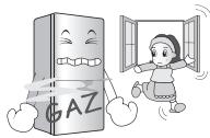 LG 6C3913 - Lors qu'il y a une fuite de gaz, ne touchez ni le réfrigérateur ni la prise et ventilez la salle immédiatement. - 1