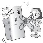 LG 6C3913 - N'arrosez pas de l'eau ni à l'extérieur ou ni à l'intérieur du réfrigérateur et ne le nettoyez pas avec du benzène ou un diluant. - 1
