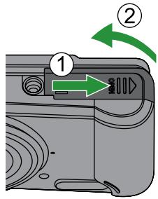 RICOH HZ15 - Installez la batterie et la carte mémoire - 1