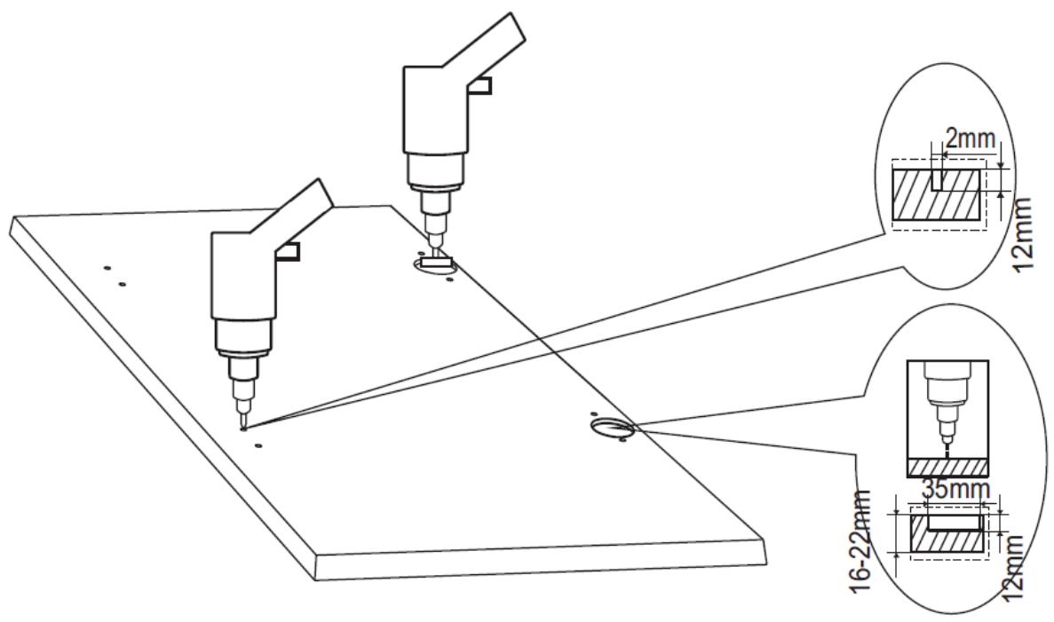 DARRYTHOMSON THBI1468WD - Drilling holes in a furniture door (not supplied) - 2
