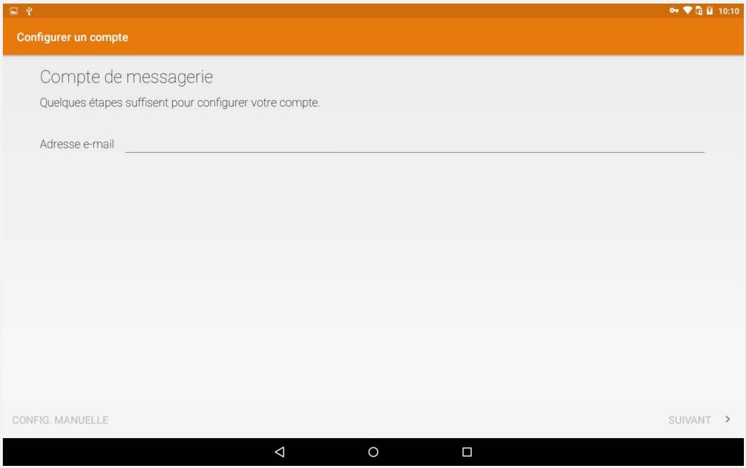 LENOVO TAB A10-30 2-32 - Configuration d'un compte de messagerie - 1