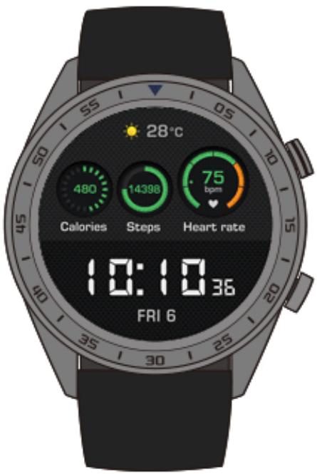28°C 480 14398 75 6pm Calories Steps Heart rate 10:10 36 FRI 6