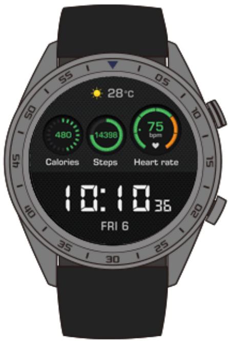 28°C 480 14398 75 bpm Calories Steps Heart rate 10:10 36 FRI 6