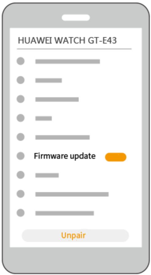 HUAWEI WATCH GT-E43 Firmware update Unpair
