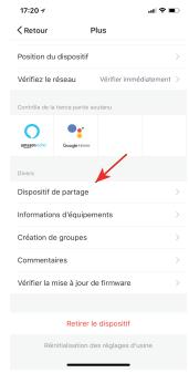 ONEARZ CONNECTEE - Partage de l'appareil avec un autre utilisateur - 1
