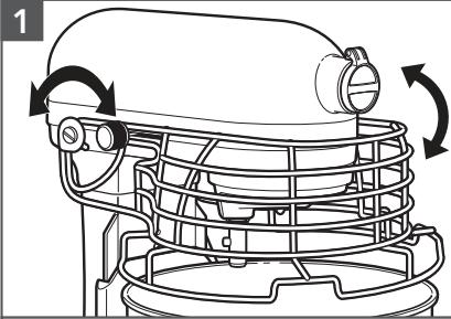 KITCHENAID KFPO919EAC - VERWENDUNG DES SCHUTZGITTERS\* UND DER EINFÜLLSCHÜTTE\* - 1