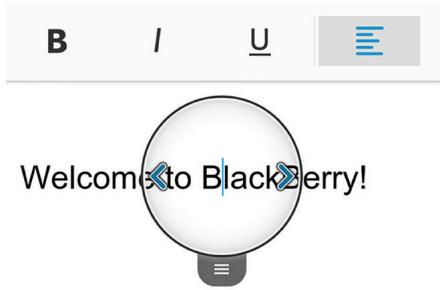 BLACKBERRY PASSPORT - Déplacer le curseur - 1