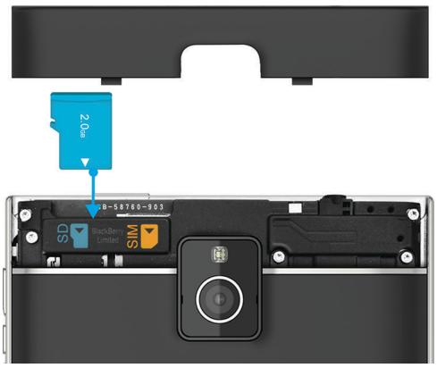 BLACKBERRY PASSPORT - Insérer une carte multimédia - 2
