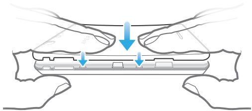 SONY XPERIA J ROSE - Pour fixer le cache batterie - 1