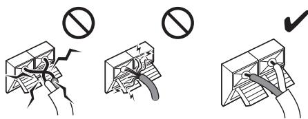 ONKYO LS3200 - Précautions concernant le branchement des enceintes - 1