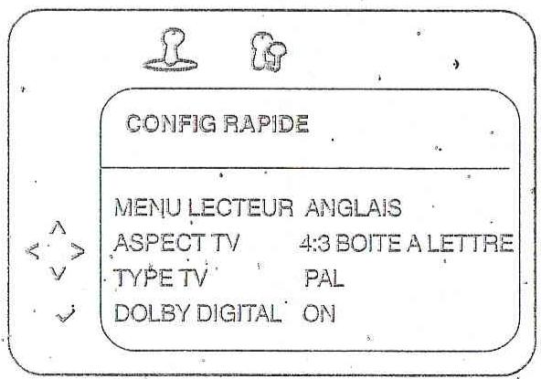 DISNEY C1320PTVD - Pour acceder le MENU de demarrage RAPIDE: - 1