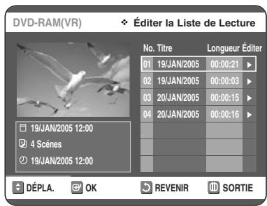 TOSHIBA D-VR 30 - Lorsque l'appareil est en mode Arrêt, appuyez sur la touche PLAY LIST. - 1