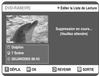 TOSHIBA D-VR 30 - Sélectionnez dans la Liste de Lecture le titre que vous souhaitez supprimer en déplaçant la barre de selection à l'aide des touches ▲▼, puis appuyez sur OK ou sur ▷. - 4