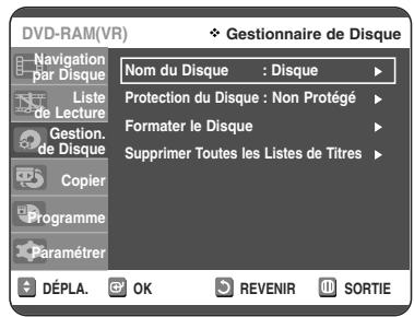 TOSHIBA D-VR 30 - Modification du Nom du Disque - 8